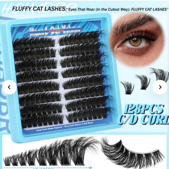 4 Styles Mega/ultra/ Dramatic/Volume/ Lash Clusters Kit, WaterProof Lashes NEW - Picture 12 of 15